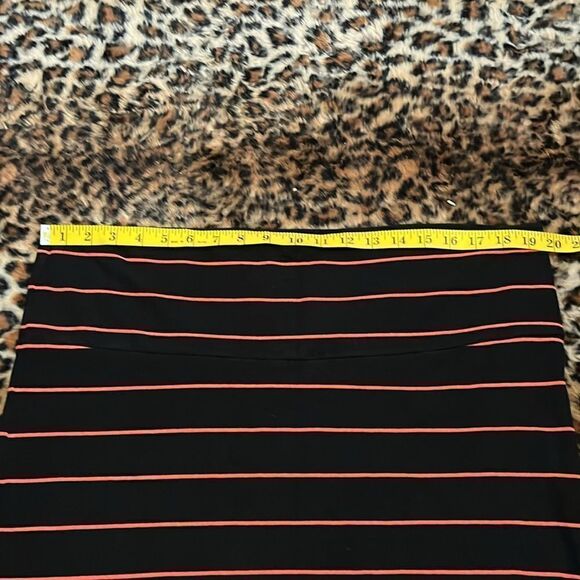 Torrid Black Orange Coral Striped Skirt Casual Event Contemporary Office Work - Picture 7 of 9